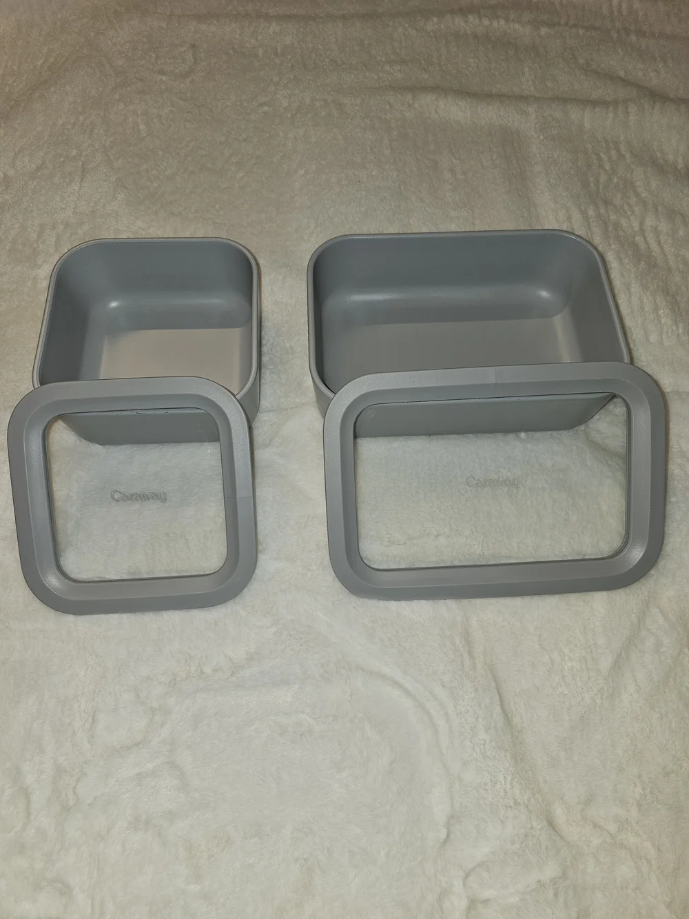 Caraway Gray Food Storage Ceramic Covered Glass Container Set - 2-Piece